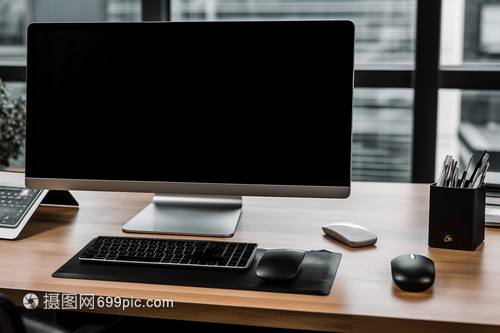 现代化办公桌与计算机 高效智能办公的完美融合